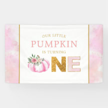 Little Pumpkin Pink Floral Fall Girl 1st Birthday