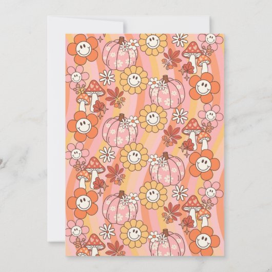 Little Pumpkin Retro 1st Birthday Invitation 招待状 (裏面)