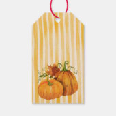 Little pumpkin retro stripes baby shower favor ギフトタグ (裏面)