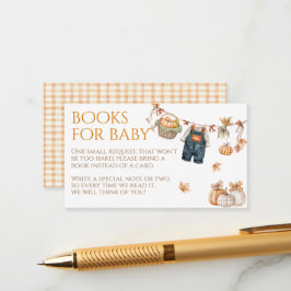 Little Pumpkin Rustic Baby Shower Book Request エンクロージャーカード