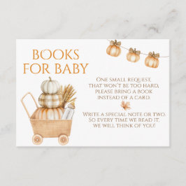 Little Pumpkin Rustic Farm Baby Shower Books エンクロージャーカード