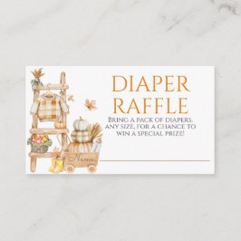 Little Pumpkin Rustic Farm Baby Shower Diaper エンクロージャーカード