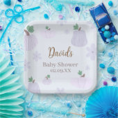 Little Pumpkin Soft Blue Baby Shower  ペーパープレート (パーティー)