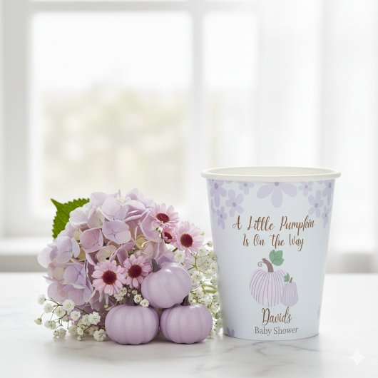 Little Pumpkin Soft Blue Baby Shower 紙コップ