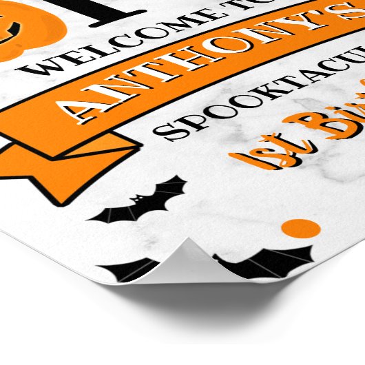 Little Pumpkin Turning One Halloween 1st Birthday ポスター (角)