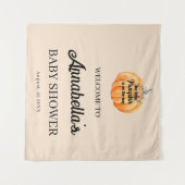 Little Pumpkin Welcome Baby Shower タペストリー (正面(横))