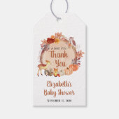 Little Pumpkin Woodland Baby Showerありがとう ギフトタグ (正面)