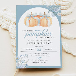 Little Pumpkins On The Way Twin Baby Boy Shower 招待状