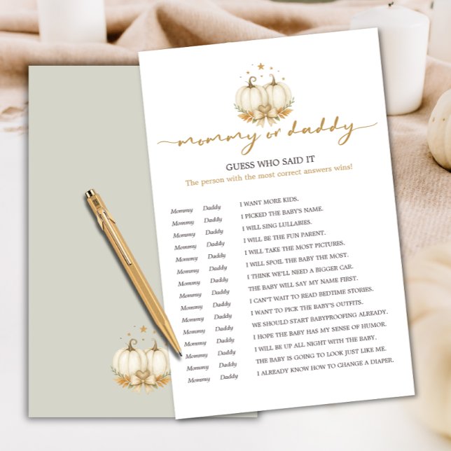 Little Pumpkins Twin Baby Shower Guess Who Game (クリエイターアップロード済み)