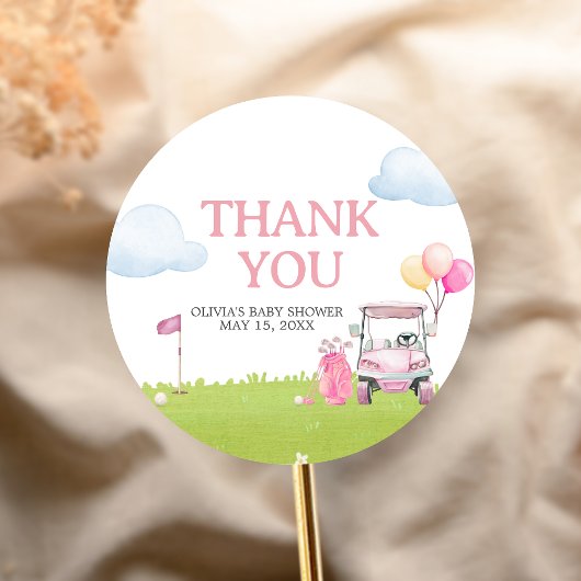 Little Putter Golf Baby Shower ラウンドシール