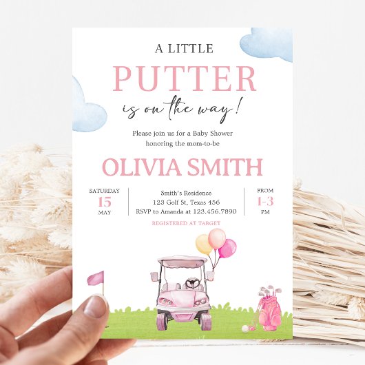 Little Putter Golf Baby Shower 招待状