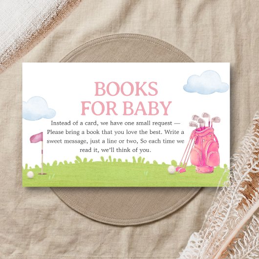 Little Putter Golf Baby Shower Books for Baby エンクロージャーカード