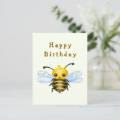 Little Queen Bee Birthday Card ポストカード (スタンド正面)