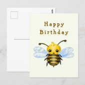 Little Queen Bee Birthday Card ポストカード (正面/裏面)