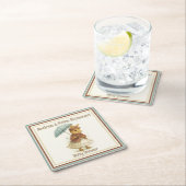 Little Rabbit Baby Shower for Girl スクエアペーパーコースター (インサイチュ)