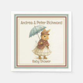 Little Rabbit Baby Shower for Girl スタンダードカクテルナプキン