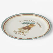 Little Rabbit Baby Shower for Girl ペーパープレート (アングル)