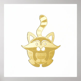 Little Raccoon 箔ポスター