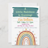 Little Rainbow Coming, Boho Baby Shower  招待状 (正面)