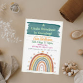 Little Rainbow Coming, Boho Baby Shower 招待状