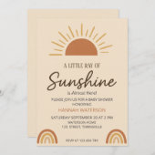 Little Ray of Boho Sunshine – Baby Shower  招待状 (正面/裏面)