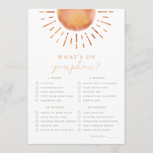 Little Ray of Sunshineあなたの電話ゲームに何が 招待状 (正面)