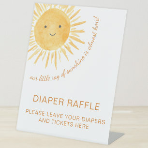 Little Ray Of Sunshineおむつラッフルベビーシャワー 台座サイン