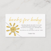 Little Ray of Sunshineの本ベビーチケット エンクロージャーカード (正面)