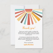 Little Ray Of Sunshineベビーシャワーサンキューカード サンキューカード (正面)