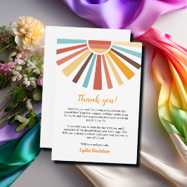 Little Ray Of Sunshineベビーシャワーサンキューカード サンキューカード