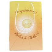 Little Ray of Sunshineベビーシャワー ミディアムペーパーバッグ (正面)