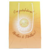 Little Ray of Sunshineベビーシャワー ミディアムペーパーバッグ (裏面)