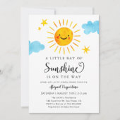 Little Ray of Sunshineベビーシャワー 招待状 (正面)