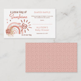Little Ray of Sunshine赤ちゃんシャワーおむつラッフル エンクロージャーカード