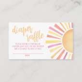 Little Ray Of Sunshine赤ちゃんシャワーおむつラッフル エンクロージャーカード (正面)