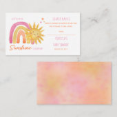 Little Ray of Sunshine赤ちゃんシャワーおむつラッフル エンクロージャーカード (正面/裏面)