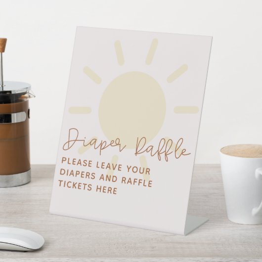 Little Ray of Sunshine赤ちゃんシャワーおむつラッフル 台座サイン (インサイチュ)