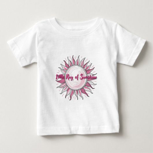Little Ray of Sunshine （ピンク） ベビーTシャツ (正面)