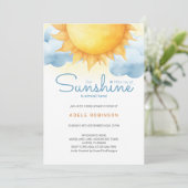 Little Ray of Sunshine Baby Boy Shower 招待状 (スタンド正面)