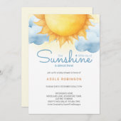 Little Ray of Sunshine Baby Boy Shower 招待状 (正面/裏面)