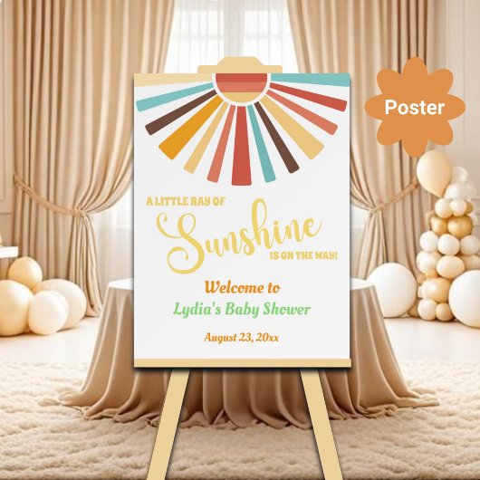 Little Ray Of Sunshine Baby Showerへようこそ ポスター