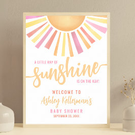 Little Ray Of Sunshine Baby Showerウェルカムサイン ポスター