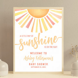 Little Ray Of Sunshine Baby Showerウェルカムサイン ポスター