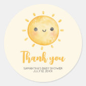 Little Ray of Sunshine Baby Shower ラウンドシール (正面)