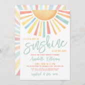 Little Ray Of Sunshine Baby Shower 招待状 (正面/裏面)