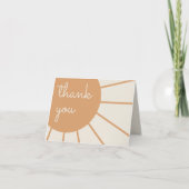 Little Ray of Sunshine Bohoベビーシャワー サンキューカード (正面)