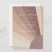 Little Ray Of Sunshine Bohoベビーモダンシャワー 招待状 (正面)