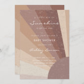 Little Ray Of Sunshine Bohoベビーモダンシャワー 招待状 (正面/裏面)