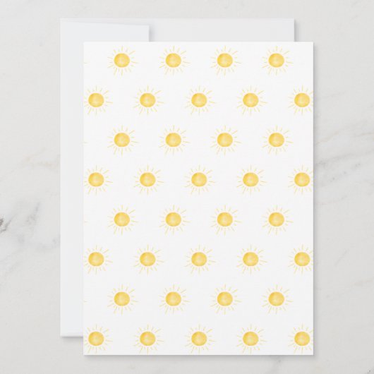 Little Ray of Sunshine Boho Baby Shower 招待状 (裏面)