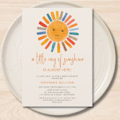 Little Ray of Sunshine Boho Baby Shower 招待状